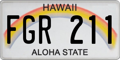 HI license plate FGR211