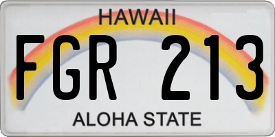 HI license plate FGR213