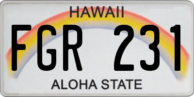 HI license plate FGR231