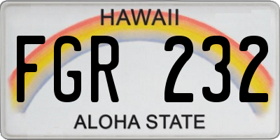 HI license plate FGR232