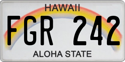 HI license plate FGR242
