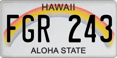 HI license plate FGR243