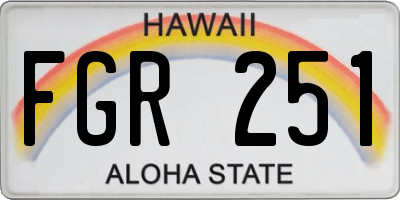 HI license plate FGR251