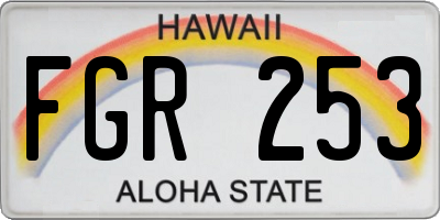 HI license plate FGR253
