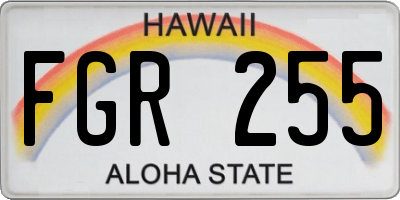 HI license plate FGR255