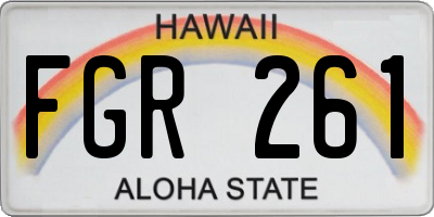 HI license plate FGR261