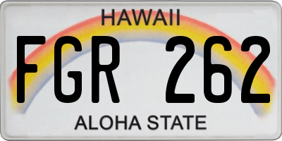 HI license plate FGR262