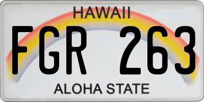 HI license plate FGR263