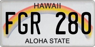 HI license plate FGR280