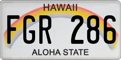 HI license plate FGR286