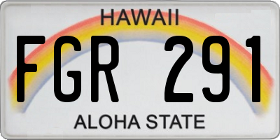 HI license plate FGR291