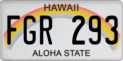 HI license plate FGR293