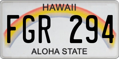 HI license plate FGR294