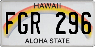 HI license plate FGR296