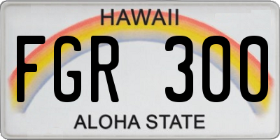 HI license plate FGR300