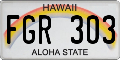 HI license plate FGR303