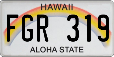 HI license plate FGR319