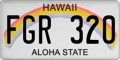 HI license plate FGR320