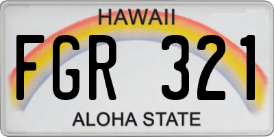 HI license plate FGR321