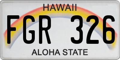 HI license plate FGR326
