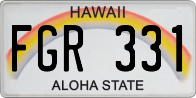 HI license plate FGR331