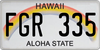 HI license plate FGR335