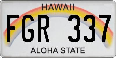 HI license plate FGR337