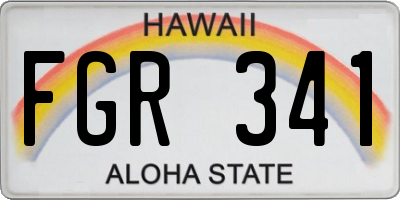 HI license plate FGR341