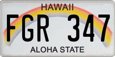 HI license plate FGR347
