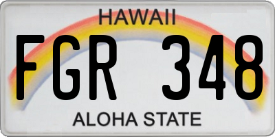 HI license plate FGR348