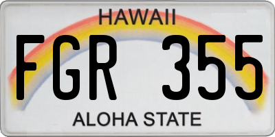 HI license plate FGR355