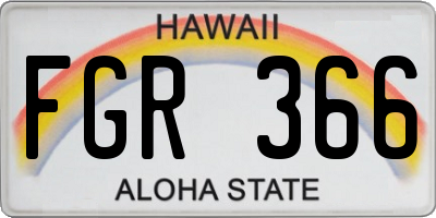 HI license plate FGR366