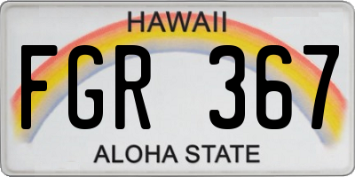 HI license plate FGR367