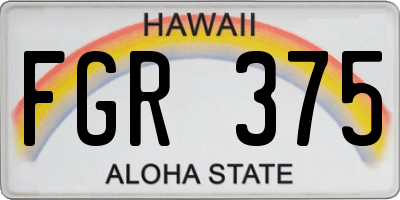 HI license plate FGR375