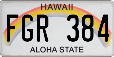 HI license plate FGR384