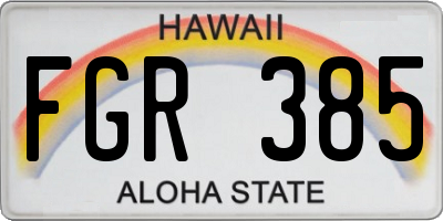 HI license plate FGR385