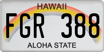 HI license plate FGR388