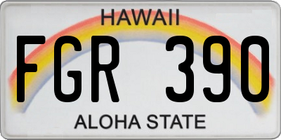 HI license plate FGR390