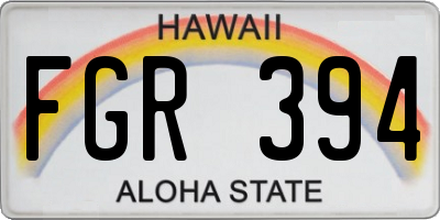 HI license plate FGR394