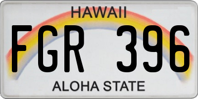 HI license plate FGR396