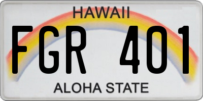 HI license plate FGR401