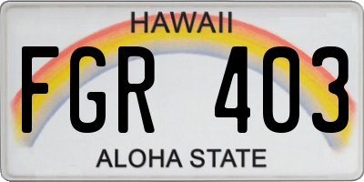 HI license plate FGR403