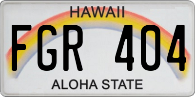 HI license plate FGR404