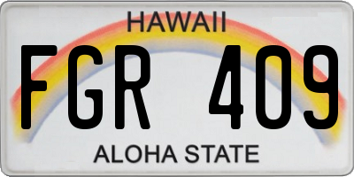 HI license plate FGR409