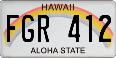 HI license plate FGR412