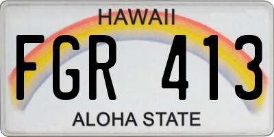 HI license plate FGR413