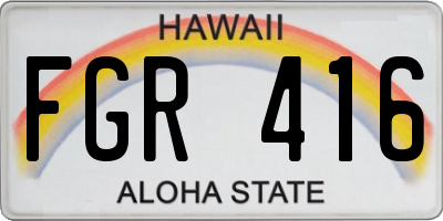 HI license plate FGR416