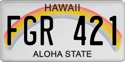 HI license plate FGR421
