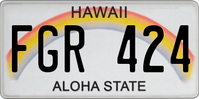 HI license plate FGR424