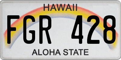 HI license plate FGR428